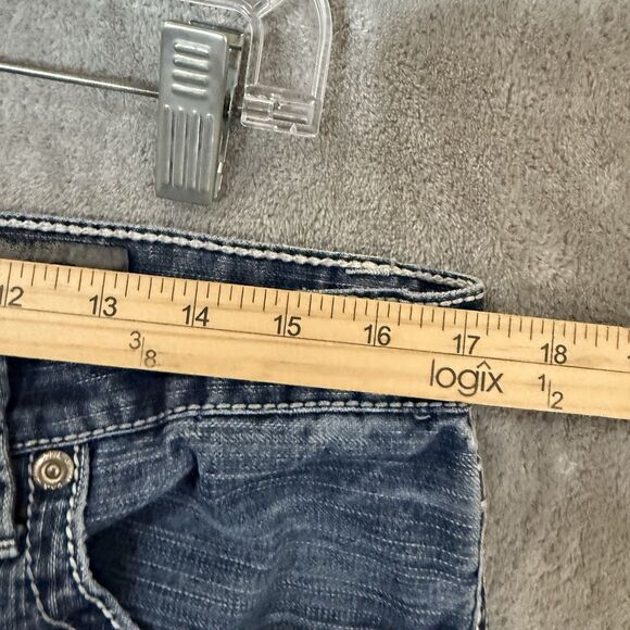 BKE Tyler Jeans Men 36L (Inseam 32) Blue Stretch Denim Buckle Thick Stitch - Picture 6 of 9